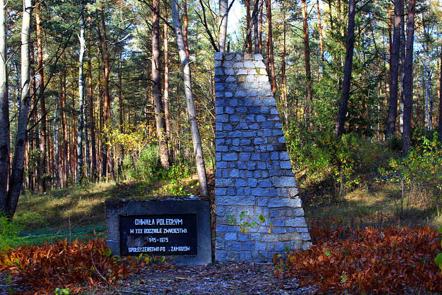 Pomnik upamiętniający pomordowanych Żydów w lesie koło Rząśnika