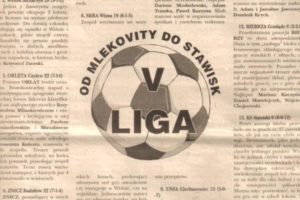 Wycinek z tygodnika "Kontakty" opisujący rozgrywki V ligi piłkarskiej