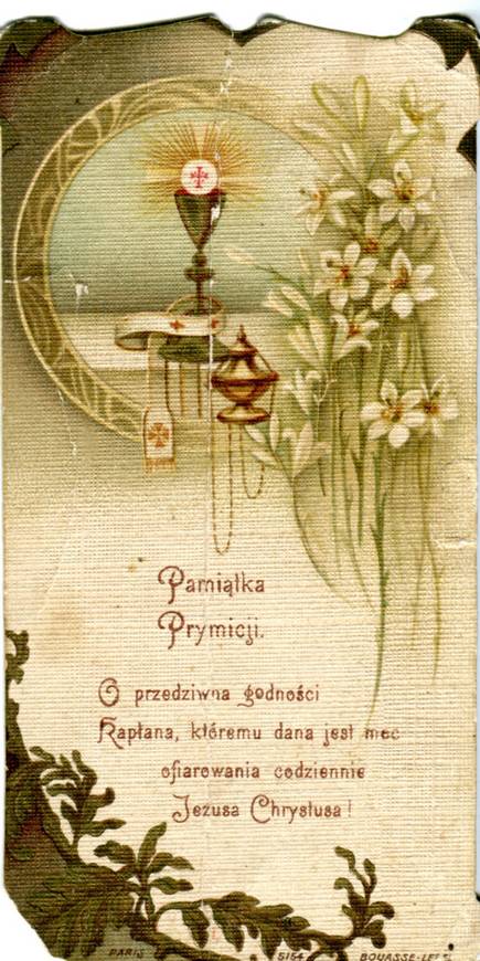 Obrazek prymicyjny księdza Konstantego Penkali